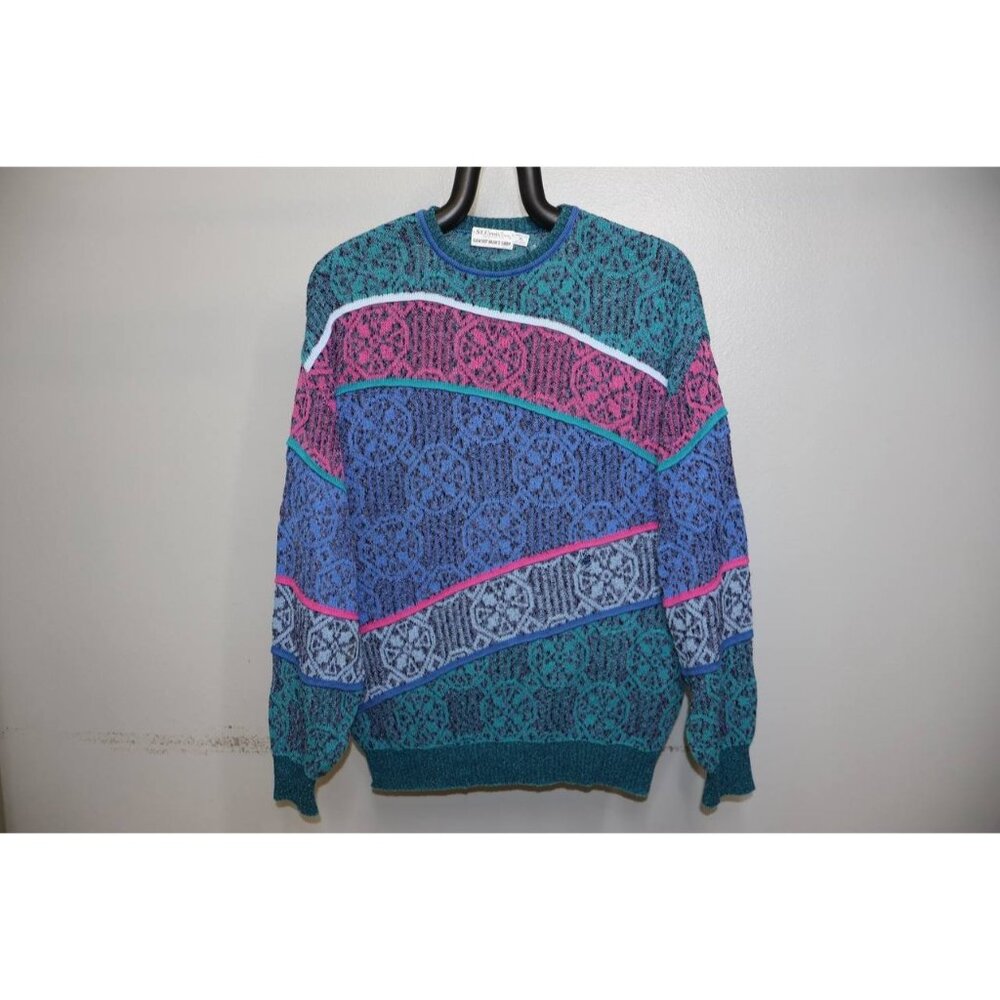 Vintage St. Croix Shop Sweater Mens XL Multicolor Geometric Knit Made USA 90s